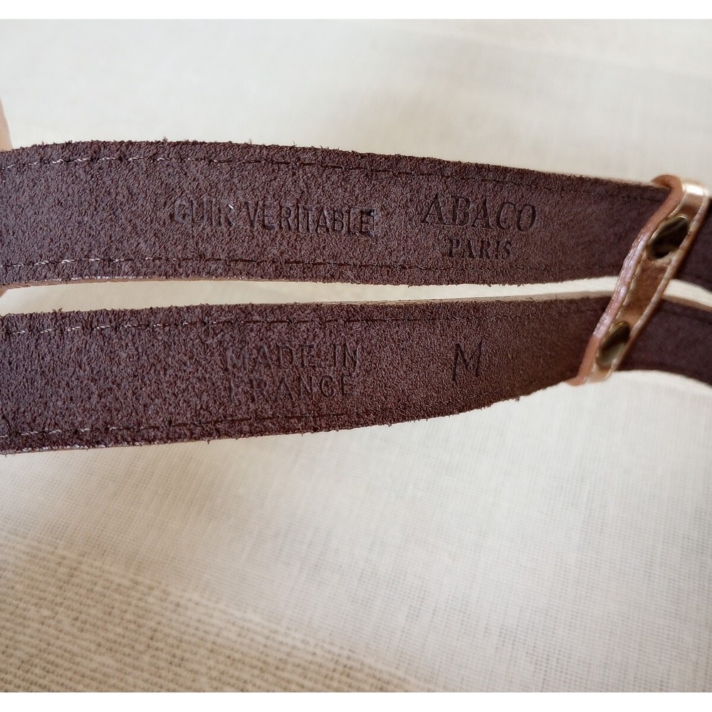 Abaco Paris Cuir Veritable Ladies Belt Made In France Size:M Metallic Pink - Picture 5 of 7